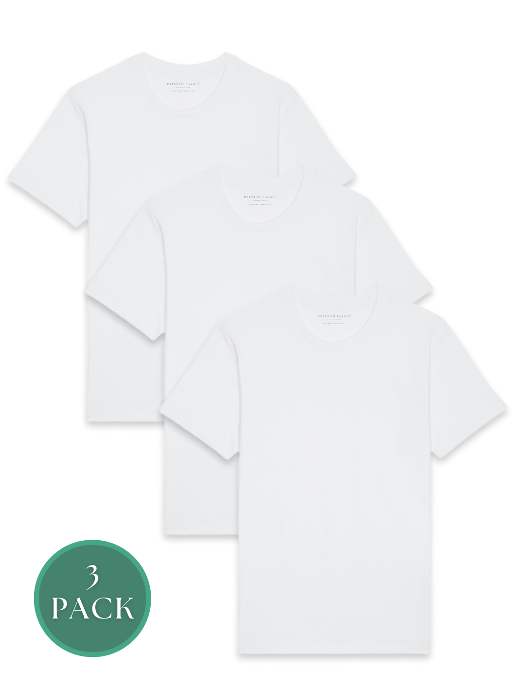 3-pack - Pánské basic tričko Essential | Bílé