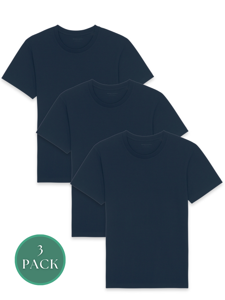 3-pack - Dámské basic tričko Essential | Námořní modré
