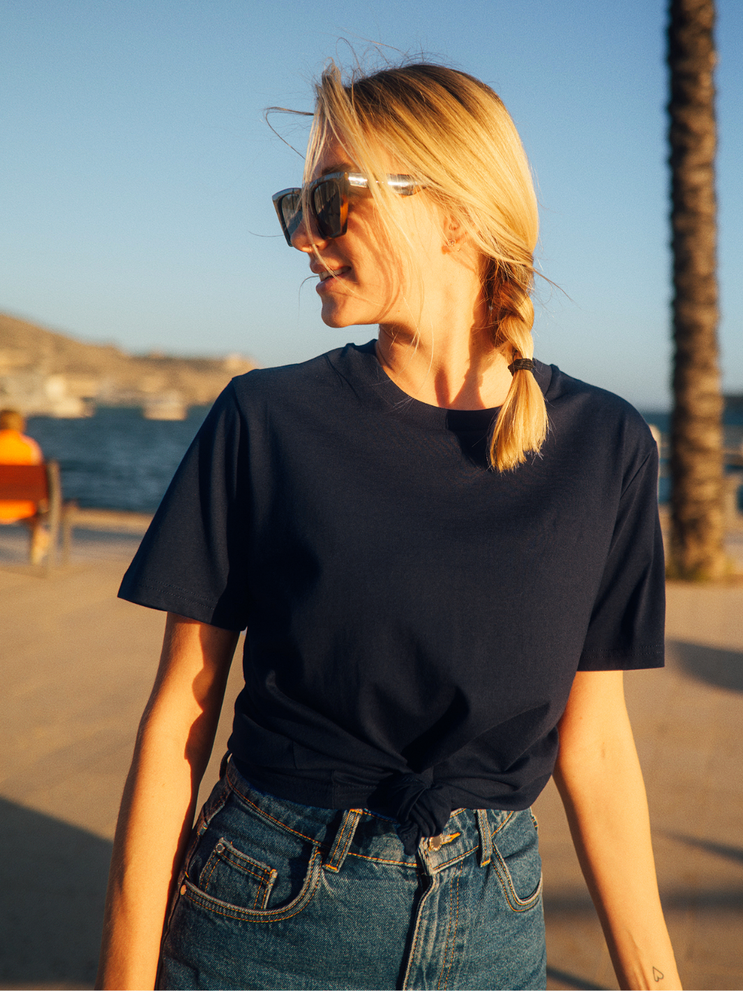 3er-Pack – Damen Basic T-Shirt Essential | Navy blau