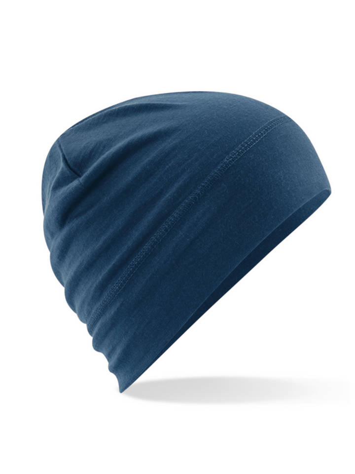 Modrá merino čepice ze 100% vlny - unisexová