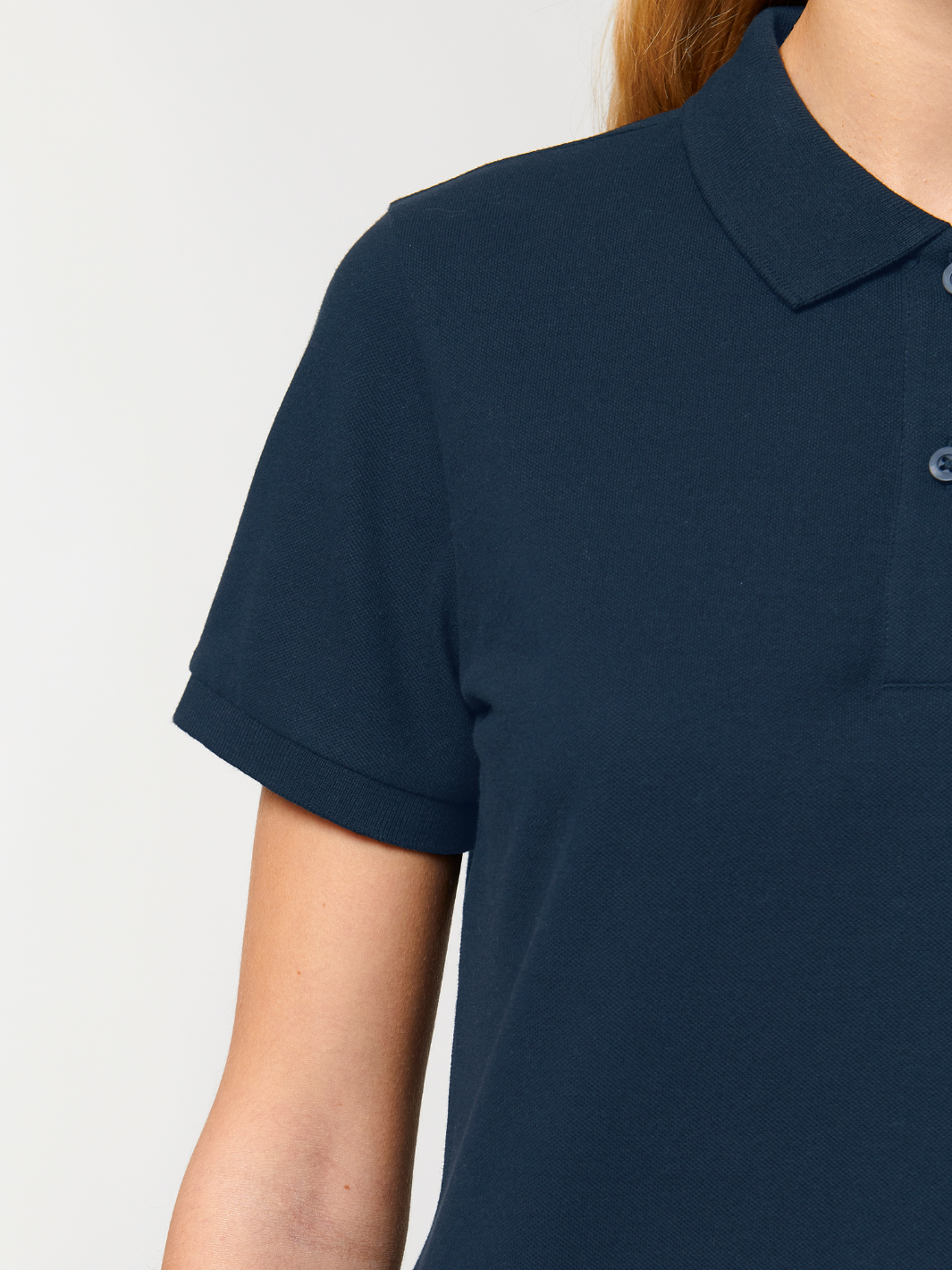 Milano dámské polo tričko z bio bavlny námořní modré detaily trička s límečkem