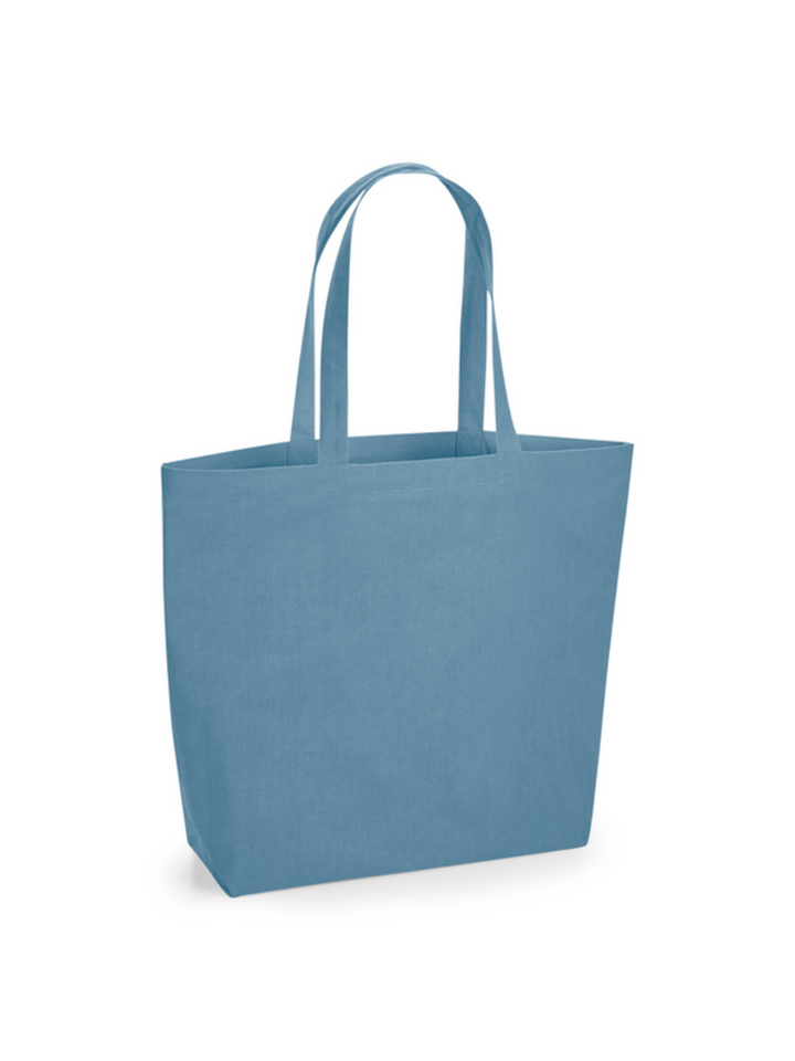 Odolná skládací nákupní taška ze 100% bio bavlny - modrá