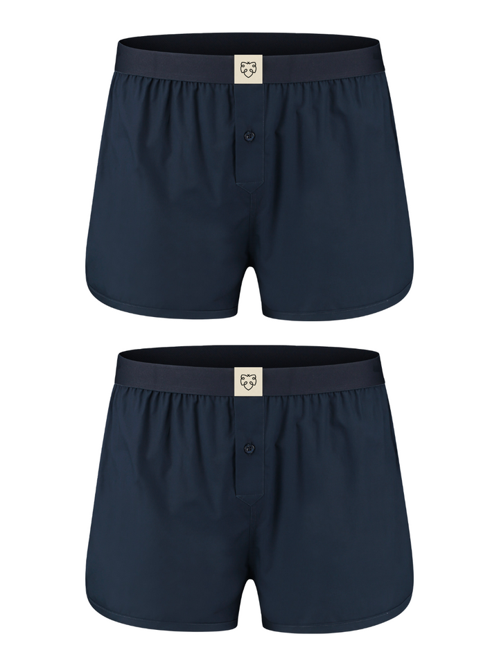 2er-Pack – Herren-Shorts aus Bio-Baumwolle A-dam | Blau