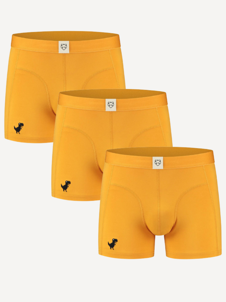 3er-Pack – Herren-Boxershorts aus Bio-Baumwolle | Orangefarbene