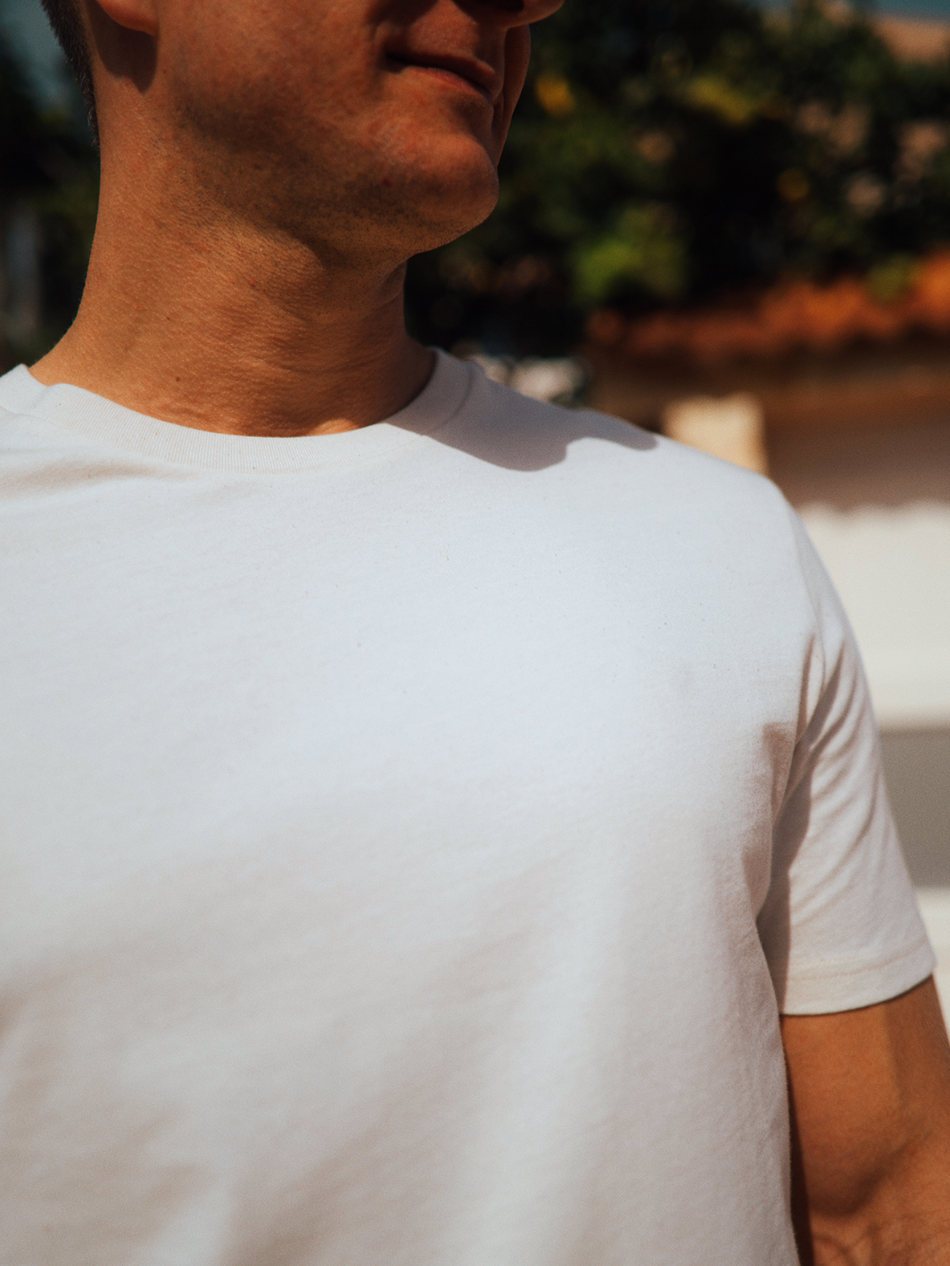 Pánské basic tričko Essential | krémově bílé