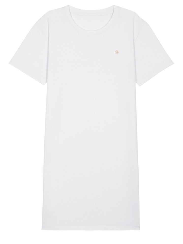 Marbella dámské letní šaty z biobavlny bílé kulatý výstřih s rukávy produkt