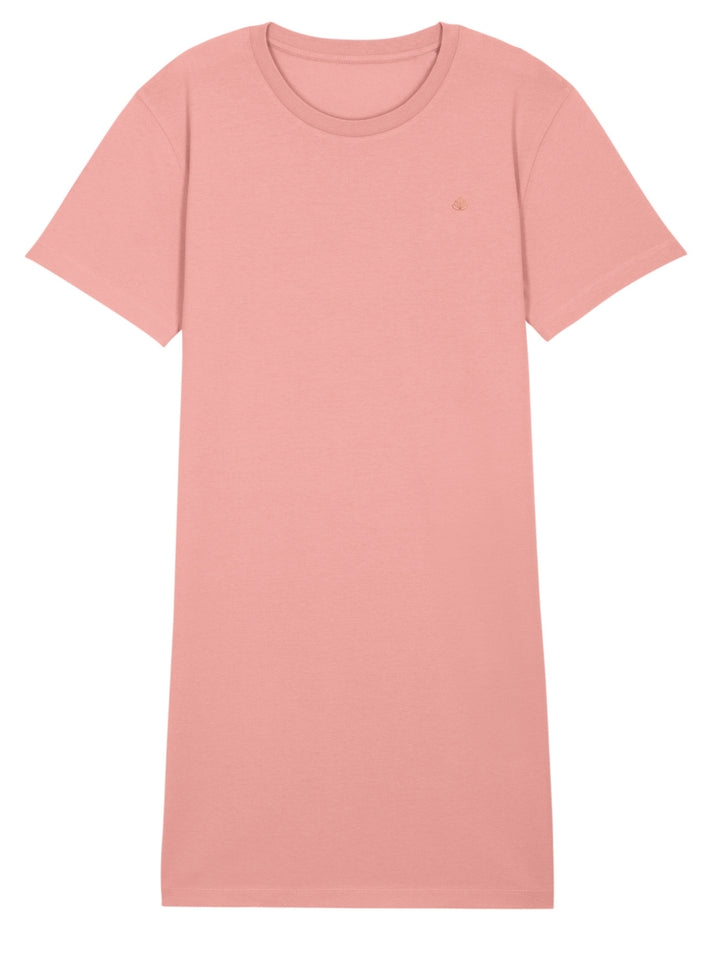 Marbella dámské letní šaty z biobavlny růžové kulatý výstřih s rukávy produkt