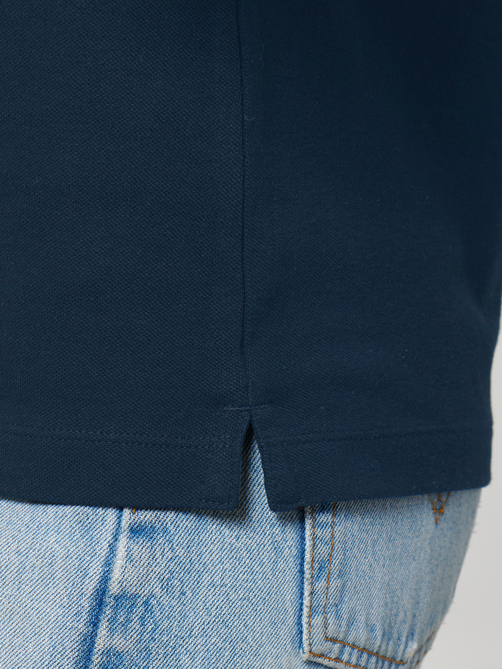 Milano dámské polo tričko z bio bavlny námořní modré detail trička (rozparek)