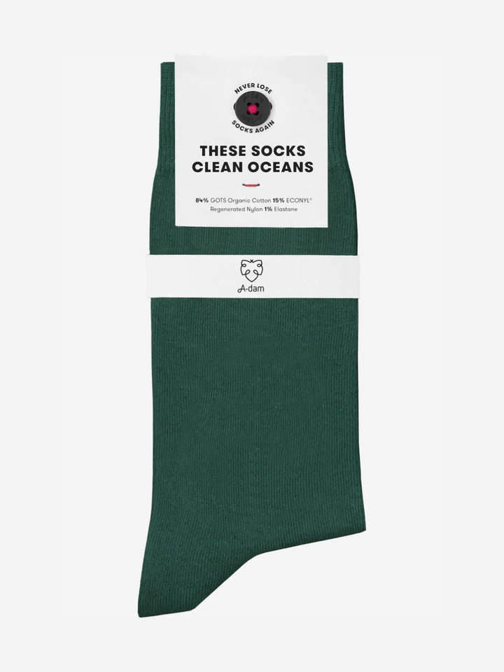 Bio bavlněné ponožky A-dam zelené s knoflíkem