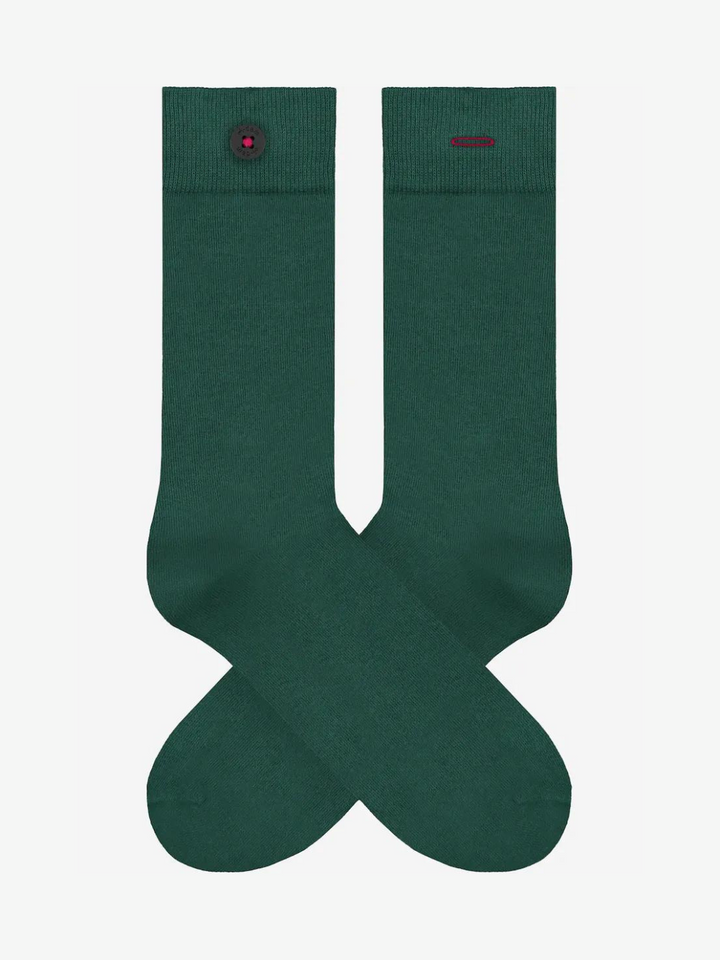 3ER-PACK – A-Dams-Socken aus Bio-Baumwolle mit Knopf | Grün