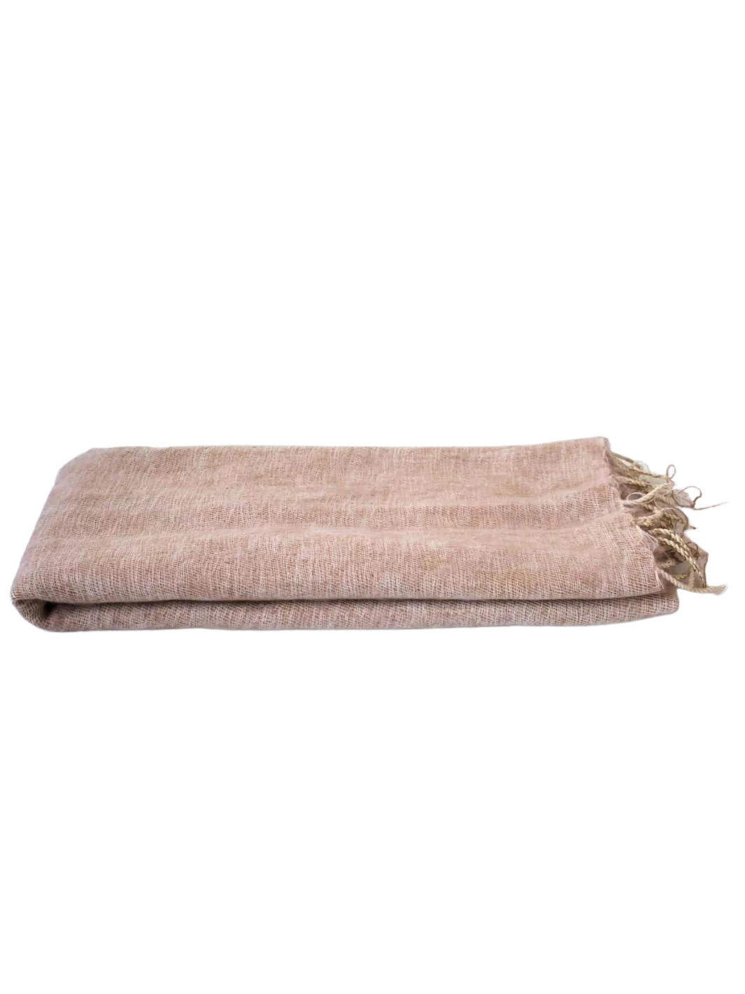 Handwoven yak wool maxi scarf - beige