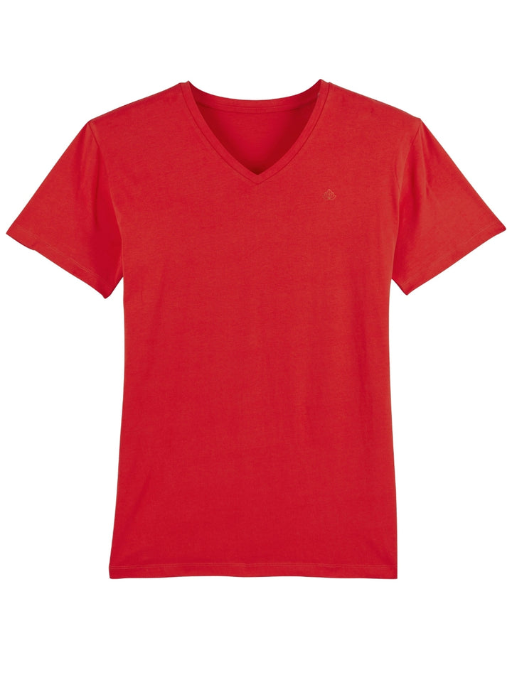 Sanremo pánské tričko s výstřihem do V z biobavlny červené produkt